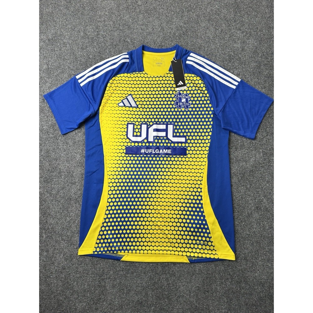 Mens Soccer Adidas Hashtag United Blue Yellow NEW Jersey 2024, Size L